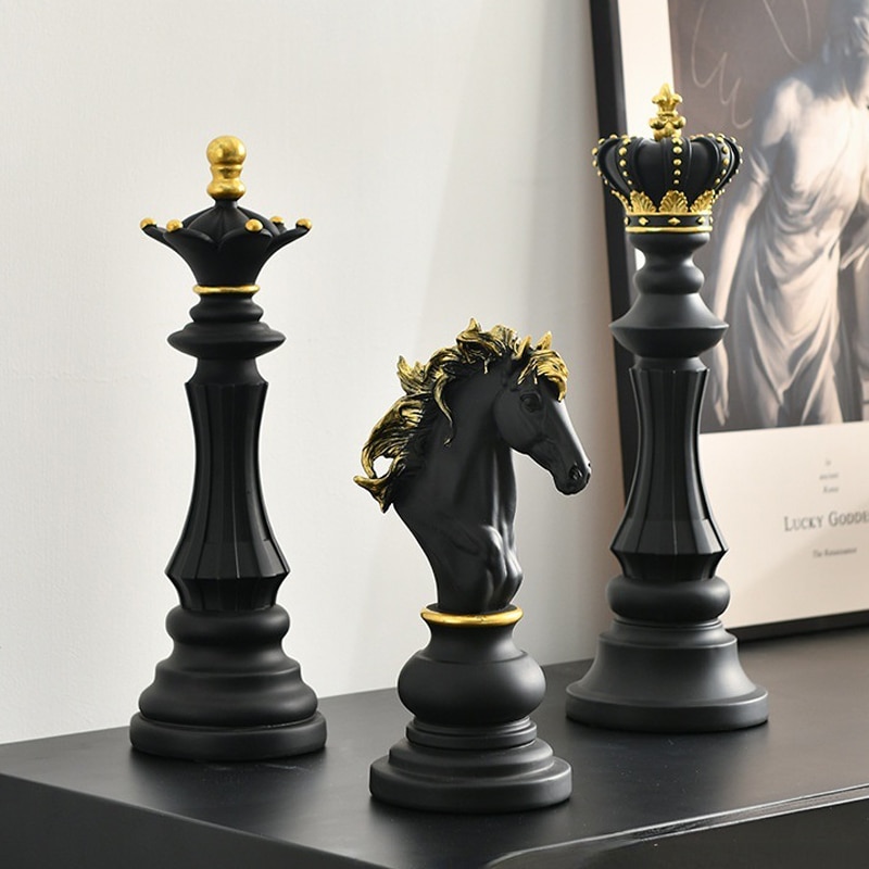 Seqüência de peças de xadrez profissional conjunto figuras estátua