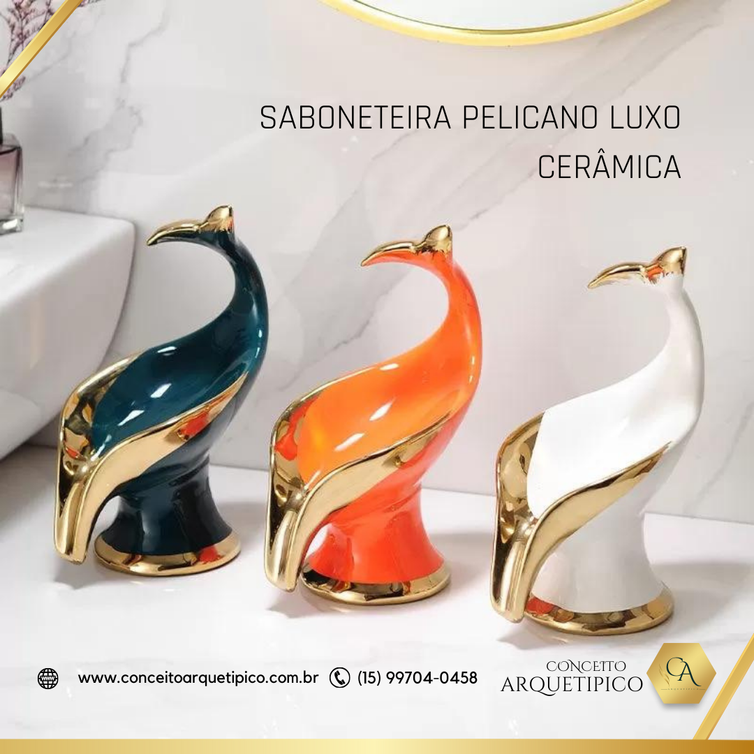 Saboneteira Pelicano Luxo ceramica