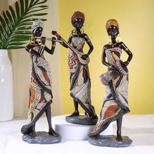 Busto Mulher Africana com instrumentos musicais